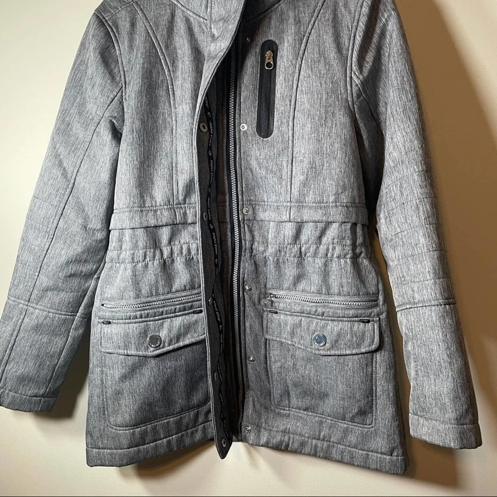 Point Zero Gray Long Sleeve Hooded Coat Size M‎